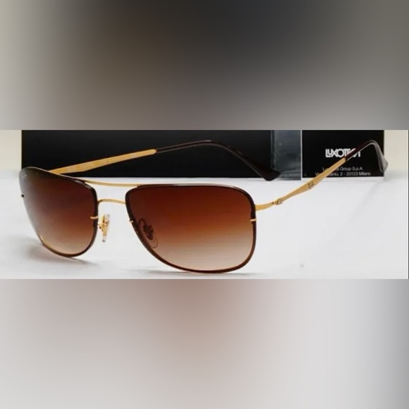 RAY-BAN Titanium Matte Gold / Brown Gradient RB8054 - Picture 2 of 12